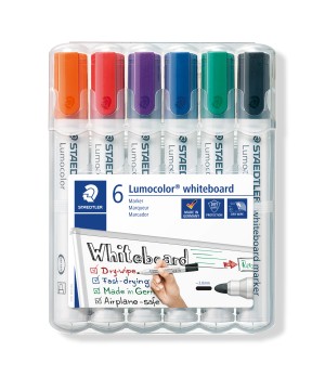 Žymeklis baltai lentai STAEDTLER LUMOCOLOR 351, 2 mm, 6 spalvų rinkinys