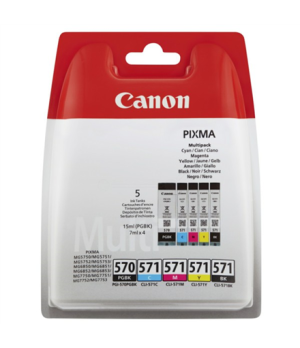 Canon Multipack PGI-570/CLI-571 | Ink Cartridge | 2 x Black + 3 Colour Multipack (cyan, magenta, yellow)