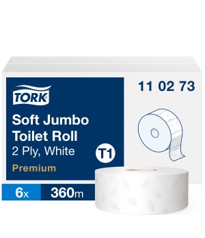 Tualetinis popierius TORK PREMIUM JUMBO T1, 110273,  2 sl., 9.7 cm x 360 m, balta sp.