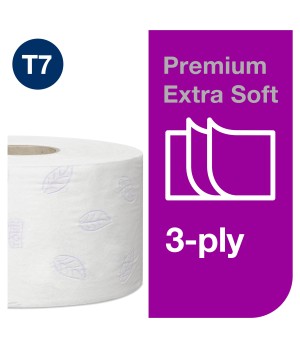 Tualetinis popierius TORK PREMIUM MINI JUMBO EXTRA SOFT T2, 3 sluoksniai, 9,4 cm x 120 m, 110255