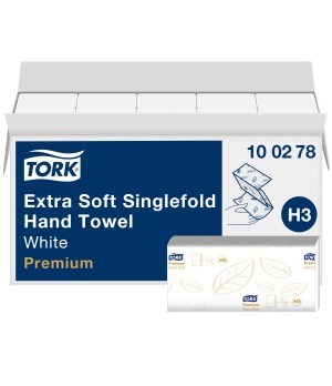 Servetėlės rankoms TORK PREMIUM EXTRA SOFT H3, 100278, 2 sl., 200 serv., 23 x 22.6 cm, balta sp.