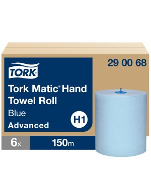 Popieriniai rankšluosčiai TORK H1 Advanced Matic, 2 sl., 150 m, mėlyna sp., 290068