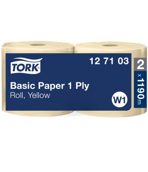 Pramoninis popierius TORK BASIC, 1 sl., W1, 23.5 cm x 1190 m, geltona sp.