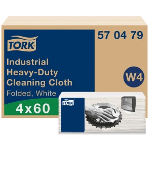 Valymo šluostės TORK Industrial Heavy duty, W4, Premium 41,5 x 35,5 cm, 60 vnt., Balta sp., 570479