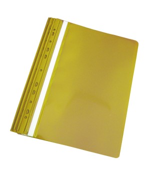 Aplankas su įsegėle ir europerforacija PANTA PLAST, A4, matinis viršelis, (pak. -10 vnt.), geltonas