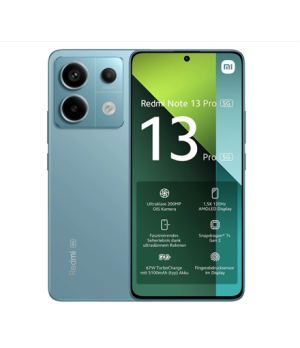 Xiaomi | Redmi | Note 13 Pro | Ocean Teal | 6.67 " | AMOLED | 1220 x 2712 pixels | Qualcomm SM7435 | Snapdragon 7s Gen 2 | Inter