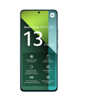 Xiaomi | Redmi | Note 13 Pro | Ocean Teal | 6.67 " | AMOLED | 1220 x 2712 pixels | Qualcomm SM7435 | Snapdragon 7s Gen 2 | Inter