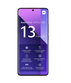 Xiaomi | Redmi | Note 13 Pro+ | Aurora Purple | 6.67 " | AMOLED | 1220 x 2712 pixels | Mediatek | Dimensity 7200 Ultra | Interna