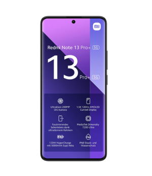 Xiaomi | Redmi | Note 13 Pro+ | Midnight Black | 6.67 " | AMOLED | 1220 x 2712 pixels | Mediatek | Dimensity 7200 Ultra | Intern