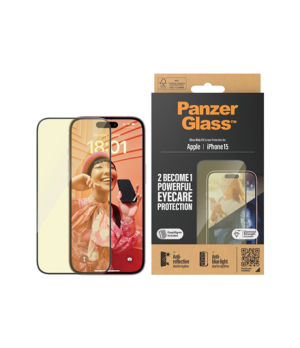 PanzerGlass | Screen protector | Apple | iPhone 15 | Glass | Clear | Ultra-Wide Fit Easy installation Fingerprint resistant Anti