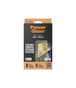 PanzerGlass | Screen protector | Apple | iPhone 15 | Glass | Clear | Ultra-Wide Fit Easy installation Fingerprint resistant Anti