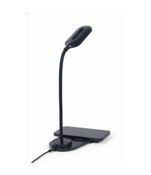 Gembird | TA-WPC10-LED-01 Desk lamp with wireless charger, Black | Cold white, warm white, natural 2893-7072 K | Phone or tablet