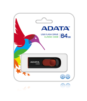 ADATA | C008 | 64 GB | USB 2.0 | Black/Red