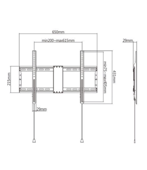 Gembird | Wall mount | WM-80F-01 | Fixed | 37-80 " | Maximum weight (capacity) 70 kg | Black