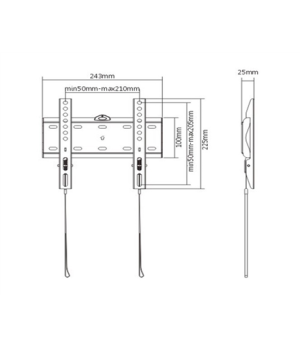 Gembird | Wall mount | WM-42F-01 | Fixed | 23-42 " | Black