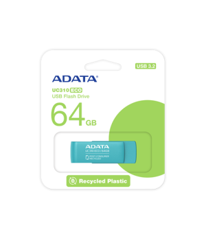 ADATA | USB Flash Drive | UC310 ECO | 64 GB | USB 3.2 Gen1 | Green