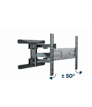 Gembird | Full-motion wall mount | WM-80ST-01 | Tilt, swivel, rotate | 40-80 " | Maximum weight (capacity) 50 kg | Black