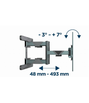 Gembird | Full-motion wall mount | WM-80ST-01 | Tilt, swivel, rotate | 40-80 " | Maximum weight (capacity) 50 kg | Black