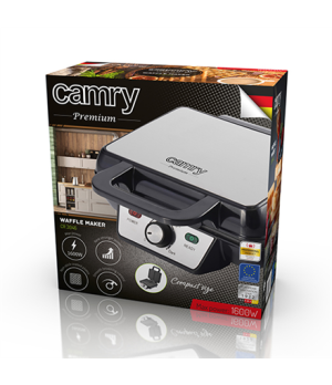 Camry | Waffle Maker | CR 3046 | 1600 W | Number of pastry 2 | Belgium | Black/Stainless Steel