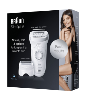 Braun | Epilator | 9-705 Silk-épil 9 | Number of power levels 2 | Wet & Dry | White