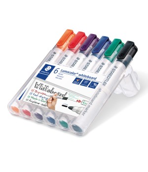 Žymeklis baltai lentai STAEDTLER LUMOCOLOR 351, 2 mm, 6 spalvų rinkinys