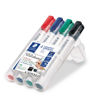 Žymeklis baltai lentai STAEDTLER LUMOCOLOR 351, 2 – 5 mm, 4 spalvų rinkinys