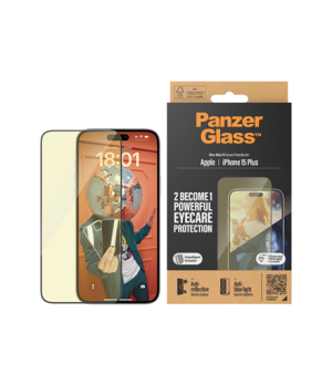 PanzerGlass | Screen protector | Apple | iPhone 15 Plus | Glass | Clear | Ultra-Wide Fit Easy installation Fingerprint resistant