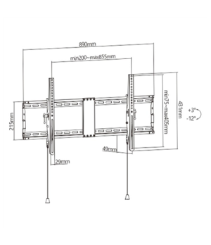 Gembird | Wall mount | WM-90T-01 | Tilt | 43-90 " | Maximum weight (capacity) 70 kg | Black