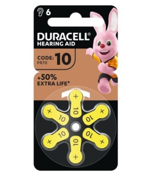 Baterijos klausos aparatui DURACELL 10 PR70, 6 vnt