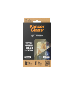 PanzerGlass | Screen protector | Apple | iPhone 15 Pro | Glass | Clear | Ultra-Wide Fit Easy installation Fingerprint resistant 