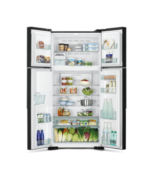 Hitachi | Refrigerator | R-W661PRU1 (GBK) | Energy efficiency class F | Free standing | Side by side | Height 183.5 cm | Fridge 