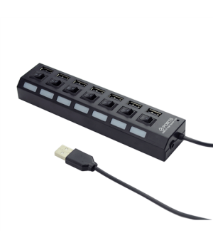 Gembird | Black | 7-port USB 2.0 | USB Hub