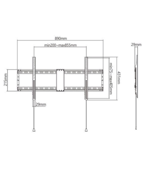 Gembird | Wall mount | Fixed | 43-90 " | Maximum weight (capacity) 70 kg | Black