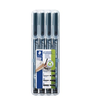 Permanentinių žymeklių rinkinys STAEDTLER LUMOCOLOR 31-9WP4GS, JUODA