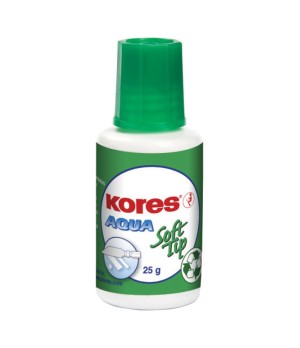 Korekcinis skystis KORES AQUA, 25 ml,  su minkštu galiuku