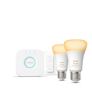 HueWA Starter Kit 2pcs, Bridge, Switch | E27 | 11 W | Warm to cool white light, 2200-6500K | Bluetooth and Zigbee