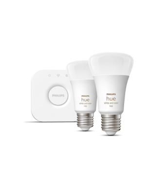 HueWCA Starter Kit 2pcs, Bridge | E27 | 11 W | White and colored light,  2000K-6500K +16 million colors | Bluetooth and Zigbee