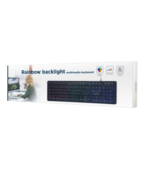 Gembird | "Rainbow" Backlight Multimedia Keyboard | KB-UML-02 | Keyboard | Wired | US | Black | N/A