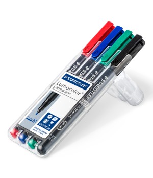 Permanentinis žymeklis STAEDTLER LUMOCOLOR 317M, 1.0 mm, 4 spalvų rinkinys