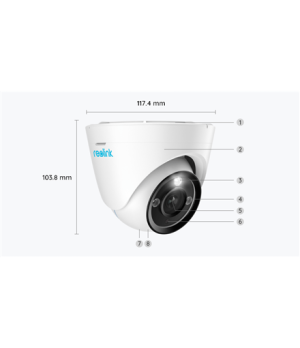 Reolink | 4K Security IP Camera with Color Night Vision | P434 | Dome | 8 MP | 2.8-8mm/F1.6 | IP66 | H.265 | MicroSD, max. 256 G