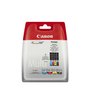 Canon Cartridge | CLI-551 C/M/Y/BK Multipack | Ink | Black, Cyan, Magenta, Yellow