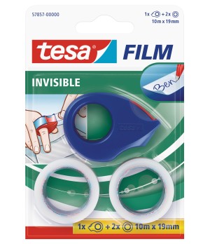 Permatoma lipni juostelė TESA Invisible Self-Adhesive Tape, 2vnt x 19mm x 10m,  su mažu dėklu