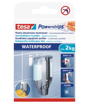 Dvipusio lipnumo nuimamos juostelės TESA Powerstrips Waterproof Strips Large, didelės,atsparios vandeniui, 6vnt.