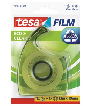 Ekologiška lipni juostelė TESA Film eco & clear, su dėklu, 19mm x 33m, skaidri