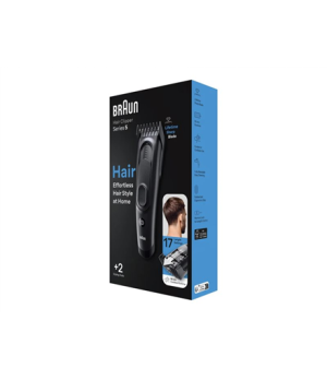 Braun | HC5330 | Hair Clipper Series 5 | Cordless or corded | Number of length steps 17 | Matte Black