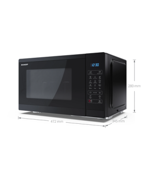 Sharp | Microwave Oven with Grill | YC-MG252AE-B | Free standing | 25 L | 900 W | Grill | Black