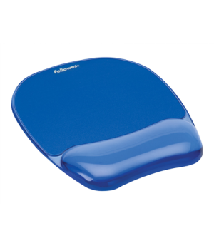 Fellowes | Mouse pad with wrist support CRYSTAL | Mouse pad with wrist pillow | 230 x 202 x 32 mm | Blue