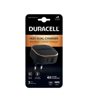 Įkroviklis DURACELL 30W USB-A + USB-C PPS ,1 vnt.