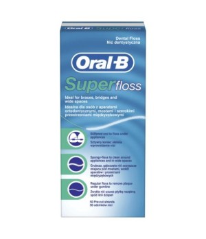 Dantų siūlas ORAL-B Super Floss, 50 vnt.