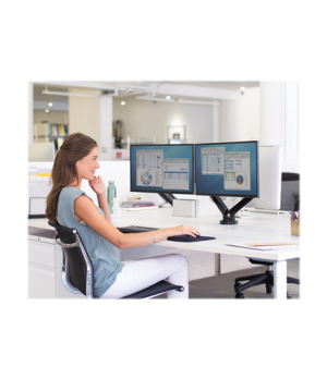 Fellowes arm for 2 monitors -  Platinum black | Fellowes